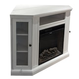 thumbnail of Lareira elétrica lareira de canto MADISON em madeira branca L126 x D78 x H83