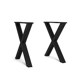 thumbnail of Soporte - Caballete - Patas - En forma de X - Madera Maciza para Tableros de Mesas - Salón - Comedor - Color Negro Lacado - 72x72cm _PATASSOLIDXNE