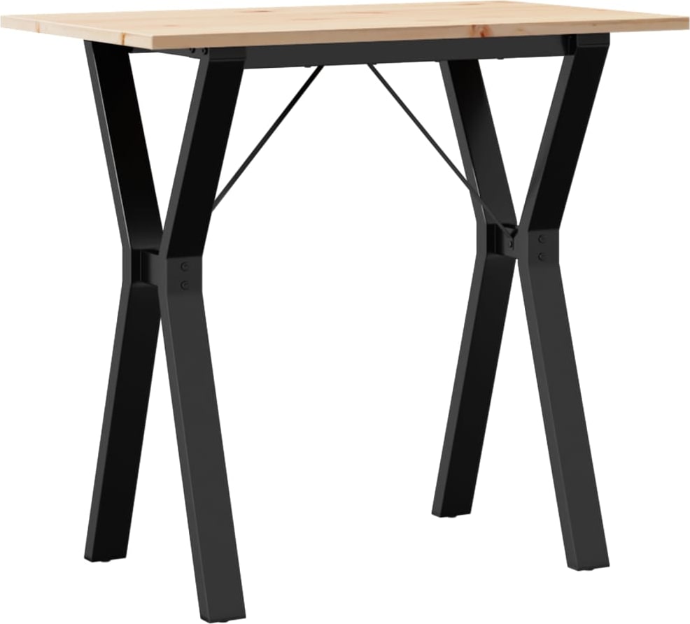 Décoshop26 - Küchen-/Esstisch im Industriedesign 80 x 50 x 75 cm massives Kiefernholz und Stahl DEC036838
