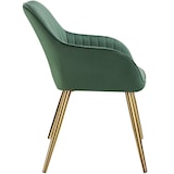 thumbnail of tectake Lot 6 chaises de salle à manger aspect velours matelassé vert/or - 405754