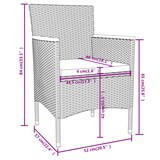 thumbnail of Helloshop26 - Conjunto de comedor/muebles de jardín de 3 piezas de mimbre de resina negra 02_0014755