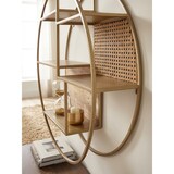 thumbnail of Wandregal Rattan 62x62x17 cm Hängeregal Massivholz / Metall Industrial, Schweberegal Wiener Geflecht Rund Wand, Regal Hängend Offen