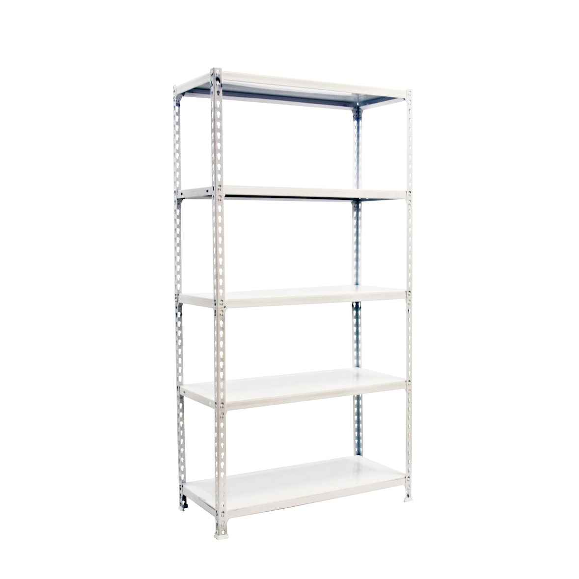 Scaffale metallico senza viti Simonclick 5 ripiani. Colore bianco/bianco 1800x800x300 mm