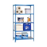 thumbnail of SimonRack Rayonnage métallique, 2000x1200x400 mm, 5 niveaux, tablette métallique, 200 kg au point de flexion, Bleu/Galvanisé - Simonclick