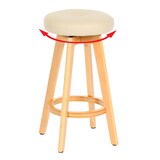 thumbnail of Barhocker Navan, Barstuhl Tresenhocker, Holz Kunstleder drehbar ~ creme, helle Beine