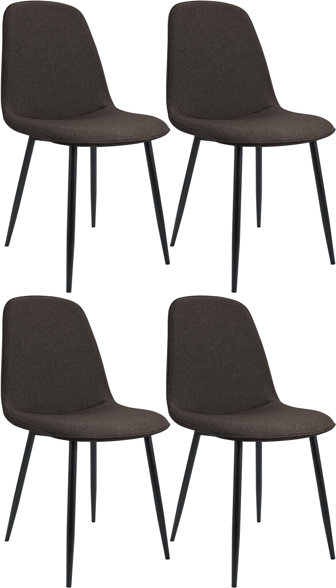 CHEFGASTRO 4er Set Esszimmerstuhl MEXICO CITY Stoff HxBxT 88x45x54cm Braun Küchenstuhl