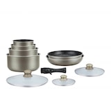 thumbnail of Batterie de cuisine revetement pierre avec manche amovible 10 pieces carbon  HG5000-CAR usage non-intensif Herzberg