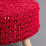 thumbnail of Pufe redondo vermelho Baris 49x30cm Thinia Home