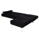 thumbnail of Schlafsofa HWC-K22, Couch Ecksofa Sofa, Liegefläche links/rechts Schlaffunktion 236cm ~ Samt schwarz