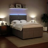 thumbnail of vidaXL Boxspringbett mit Matratze Hellgrau 140x190 cm Samt