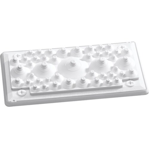 Einführungsflansch, Kunststoff, 240x240mm, blind, unbehandelt, Vorprägungen, FZ402