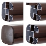 thumbnail of WPC privacyscherm Sarthe, windscherm, aluminium paal ~ verlengstuk, 1,85m bruin