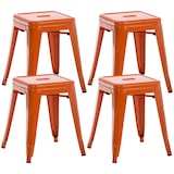 thumbnail of Lot de 4 tabourets bas au style industriel Armin en métal Orange
