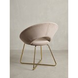 thumbnail of Esszimmerstuhl Samt Beige Küchenstuhl mit goldenen Beinen, Schalenstuhl Stoff / Metall, Design Polsterstuhl, Stuhl Esszimmer