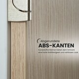 thumbnail of bümö office Aktenschrank abschließbar, Büroschrank klein aus FSC-Holz, 80cm breit in Nussbaum/Silber - abschließbarer Schrank, Büroschrank