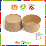 thumbnail of DayBays 25 Stk. Salatschalen 1000 ml Salatbox Kombi 148x129x78 mm mit Deckel Kraft Braun Rund