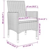 thumbnail of vidaXL 3-tlg. Garten-Essgruppe mit Auflagen Poly Rattan und Glas