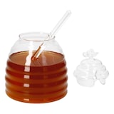 thumbnail of 3tlg Set Honig 400ml Bienchen-Deckel Honiglöffel Glasbehälter Rührstab Aufbewahrung Geschenkidee