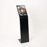 thumbnail of Danieli Store | Expositor publicitario de pie con atril con bolsillo tamaño A4 Vertical | Soporte de metal negro con base en forma de L