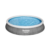 thumbnail of Bestway Fast Set runder aufblasbarer Pool mit Filterpumpe, graue Rattanoptik, 396 x 84 cm