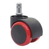 thumbnail of Juego de 5 ruedas rígidas para suelo HWC-H86, ruedas para sillas de oficina, 150kg de capacidad de carga Ø 11mm ~ rojas