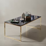 thumbnail of Couchtisch 120x45x60 cm Metall Holz Sofatisch Schwarz / Gold, Design Wohnzimmertisch rechteckig, Stubentisch mit Metallgestell, Kaffeetisch klein,