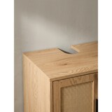 thumbnail of Waschbeckenunterschrank Eiche-Optik 60x60x40 cm mit Türen, Badezimmerschrank mit Rattangeflecht, Unterschrank Stehend, Badschrank Midischrank Klein