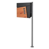 thumbnail of ECD Germany Standbriefkasten Edelstahl 120 cm, mit Pfosten & Zeitungsfach, Postkasten Anthrazit Holzoptik, Stahl pulverbeschichtet