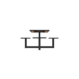 thumbnail of Euroterrasse Table+assises orpin 3pl+pmr l1420mm carree  metal gris 7016 hpl teck