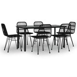 thumbnail of vidaXL 7-tlg. Garten-Essgruppe Schwarz Poly Rattan