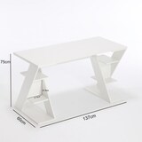 thumbnail of Scrivania Ufficio Pc Tavolo Porta Computer con 6 Ripiani Laterali Salvaspazio, Mobile in Legno, per Studio e Casa - 137x60x75cm Bianco