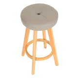 thumbnail of Barhocker Navan, Barstuhl Tresenhocker, Holz Kunstleder drehbar ~ taupe, helle Beine