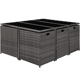 thumbnail of tectake Conjunto de ratán Málaga 6+4+1, funda impermeable  gris - 403867