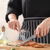 thumbnail of Wakoli 4er Damast Steakmesser-Set, Klingenlänge 12,50 cm mit Olivenholzgriff