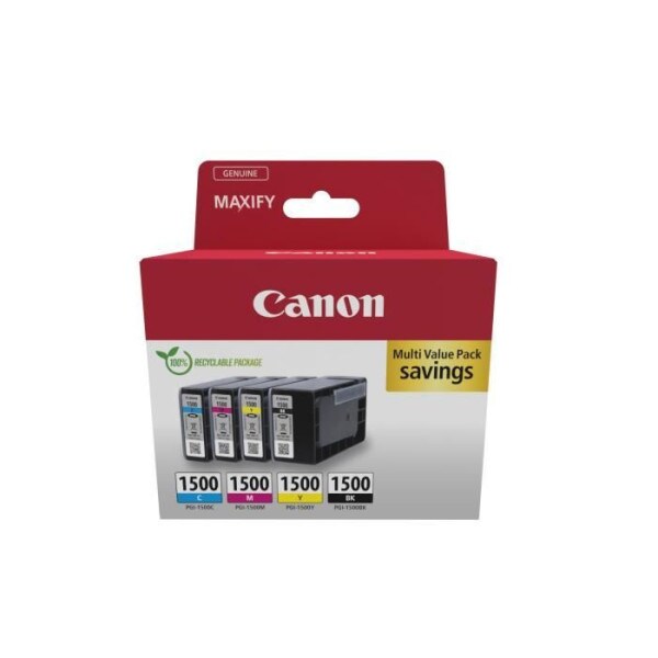 Multipack cartouches d'encre - CANON - PGI-1500 Noir/Cyan/Magenta/Jaune Canon