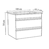 thumbnail of VCM Badmöbel Waschtisch Silora Weiß H. 180 x B. 130 x T. 46 cm
