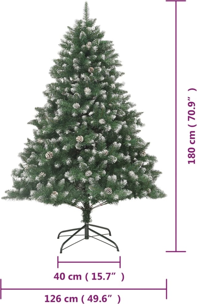 Ein künstlicher Weihnachtsbaum mit Ständer.