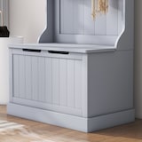 thumbnail of HOMCOM Mobile Appendiabiti con 4 Ganci e Panca in Legno Grigio