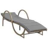 thumbnail of vidaXL Ligbed met kussen 60x199x42 cm poly rattan beige