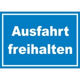 thumbnail of Ausfahrt freihalten Schild weiß-blau A4 (210x297mm)