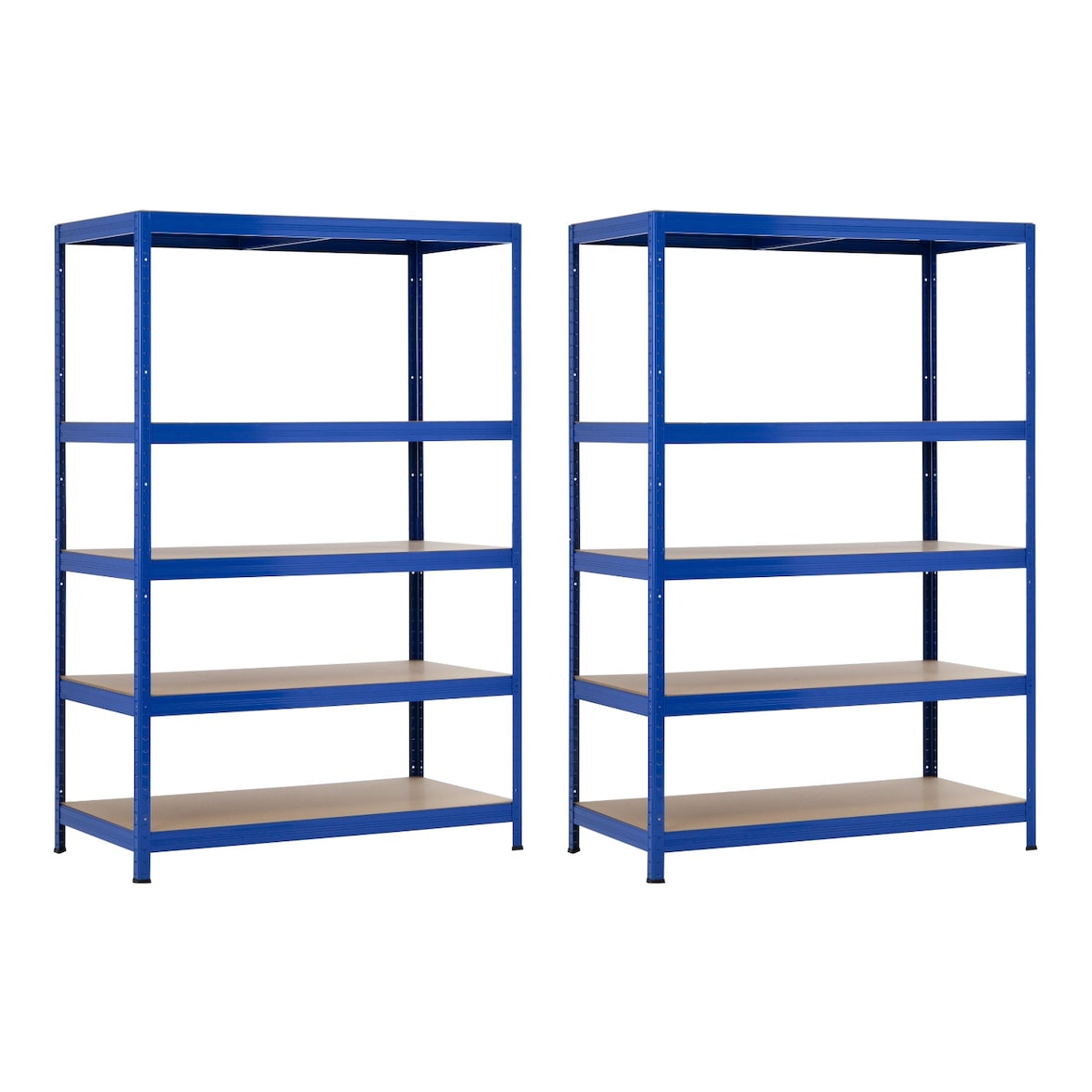 Conjunto de 2 Estantes Metálicas Modulares com 5 Prateleiras, Capacidade de 1250kg, 120x60x180cm, Azul, Thinia Home