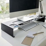 thumbnail of Yamazaki Home Monitorständer Bildschirmerhöher Schreibtischaufsatz Monitorerhöhung Tischablage Metall schwarz 03306