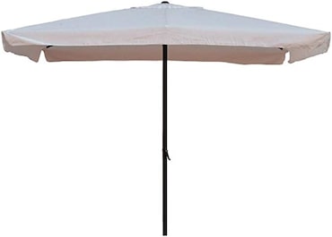 Garden Friend Ombrellone Rettangolare copertura in poliestere struttura in acciaio Con Manovella 2x3 m x 2,4 h m bianco