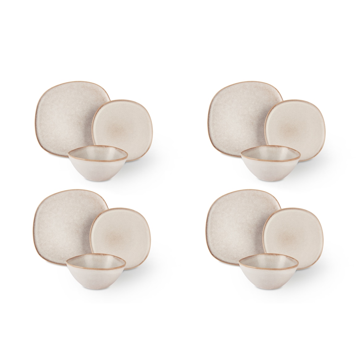 Juego de vajilla de porcelana Excelsa Stone de 12 piezas, color blanco