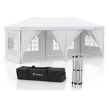 thumbnail of Pack 8 Carpas Plegables 3x6m Blanca XL 18m² - 5 Paredes Ventanas Puertas - Techo Oxford 210D Impermeable - Estructura Reforzada Bolsa