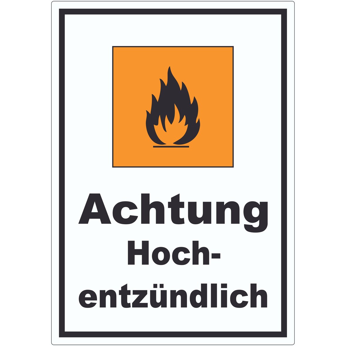 Aufkleber Gefahrensymbol Hochentzündlich Flamme A8 (52x74mm)