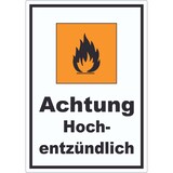 thumbnail of Aufkleber Gefahrensymbol Hochentzündlich Flamme A8 (52x74mm)