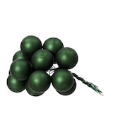 thumbnail of 12 Weihnachtskugeln am Draht Glas 2cm mini Spiegelbeeren zum Basteln dunkelgrün