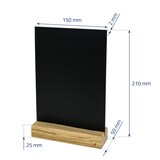 thumbnail of HMF 46452 Acryl Tischaufsteller Kreidetafel mit Holzfuß, T-Aufsteller, DIN A5, Schwarz