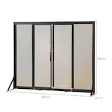 thumbnail of COSTWAY vonkenscherm met schuifdeuren, vrijstaand metalen haardscherm, vonkbescherming voor open haarden, zwart